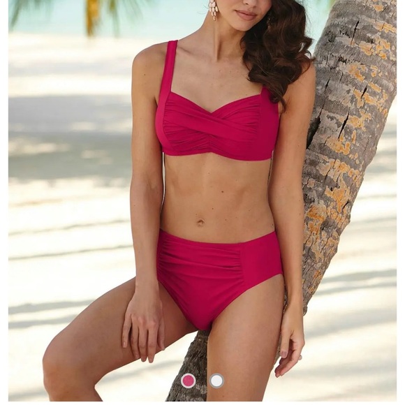 ‼️SALE ‼️ NWT Pink Anita Wireless High-Waisted Slimming Bikini Swimsuit Size 8 - Picture 4 of 5
